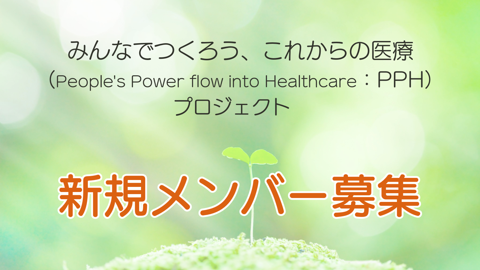 【終了】PPHプロジェクト  新規メンバー募集中(～12/20)